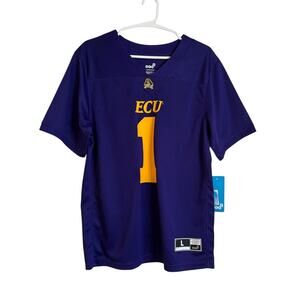 NWT GEN2 East Carolina Pirates #1 Football Jersey, Purple, Youth Large (14/16)